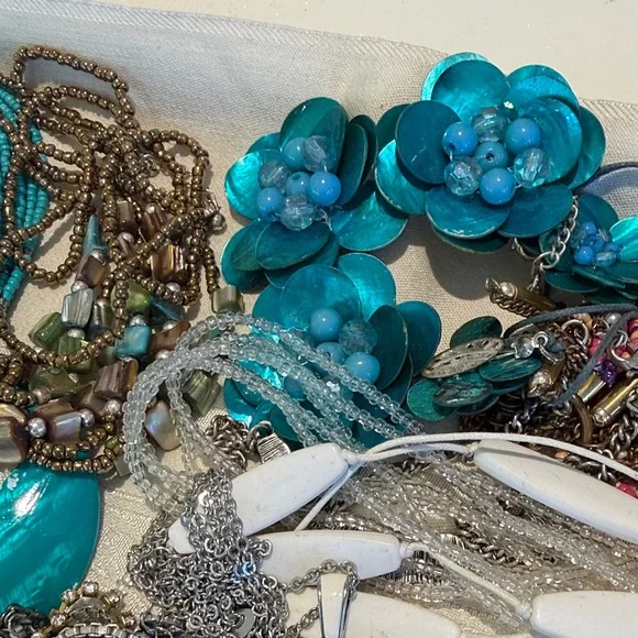 Turquoise Ocean Mermaidcore Necklace Jewelry Lot #167 - Picture 7 of 8